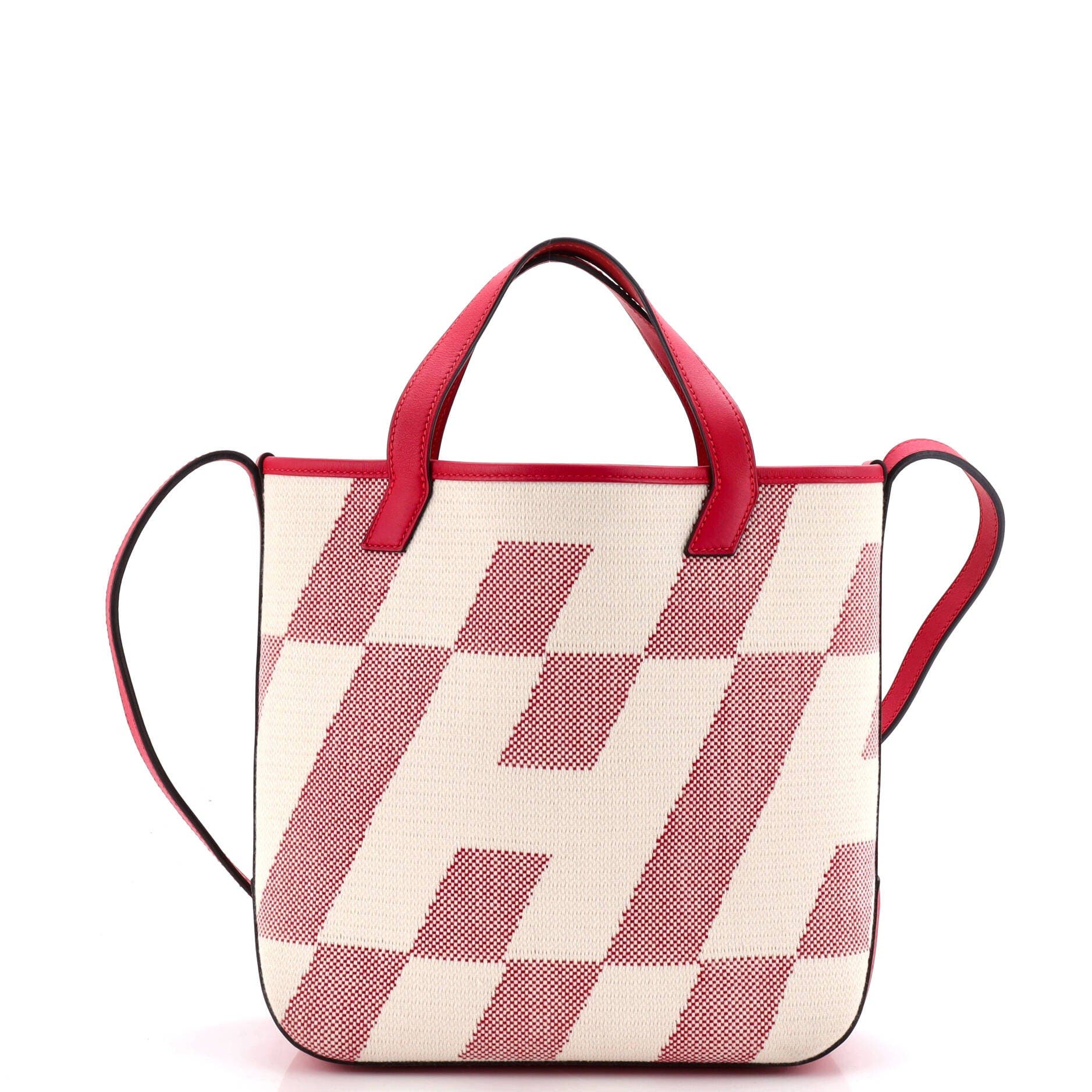 Cabas H en Biais Tote Canvas with Leather 27, Main, color, Pink