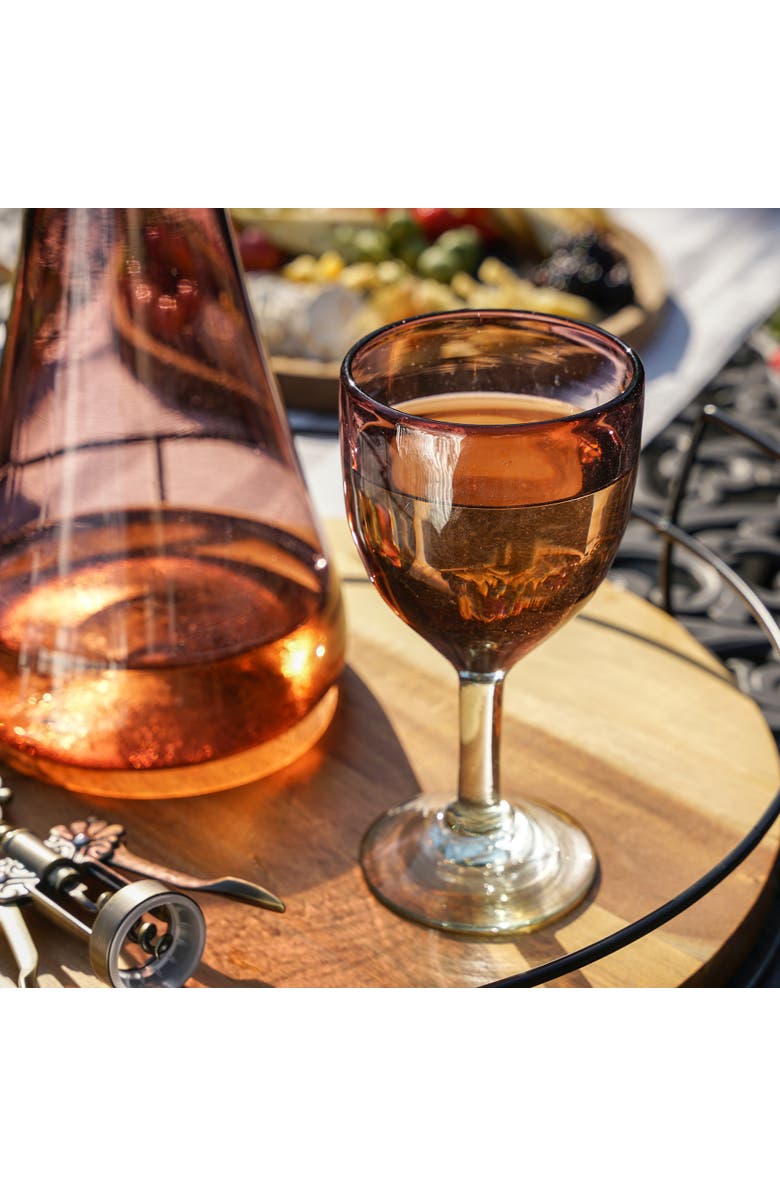 TWINE Segunda Vida Rosado Recycled Stemmed Wine Glasses Set of 2, Alternate, color, Pink