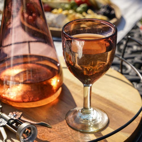 Twine Segunda Vida Rosado Recycled Stemmed Wine Glasses Set Of 2 In Pink