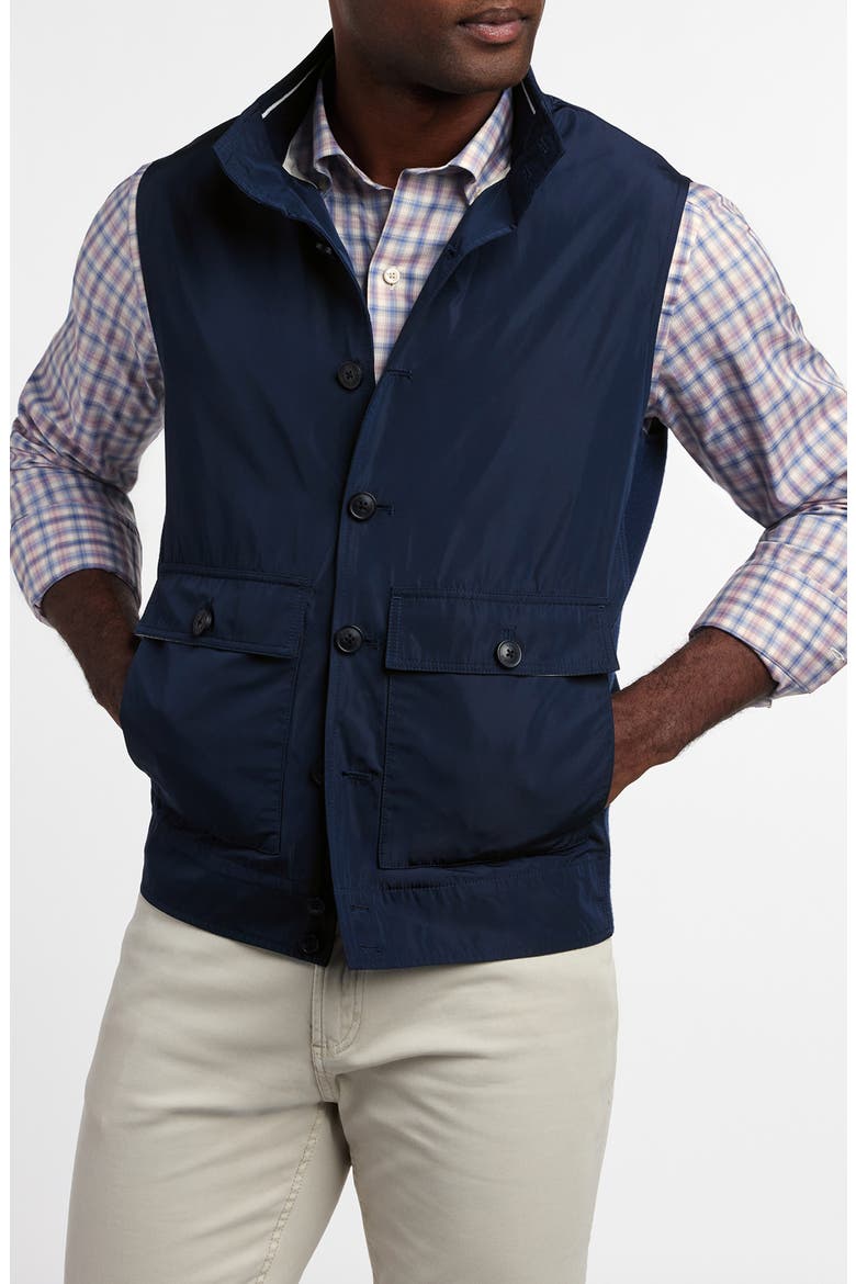 Merino Wool Blend Flight Vest, Main, color, NAVY