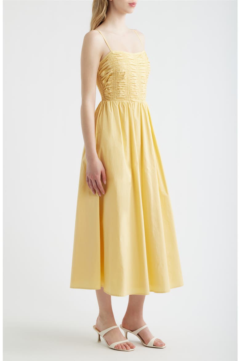 Smock Bodice Cotton Sundress, Alternate, color, BUTTER YELLOW