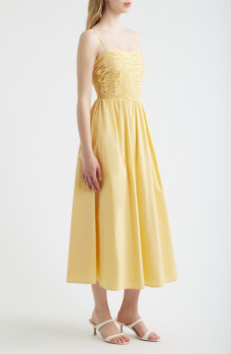 FREEMARKET Smock Bodice Cotton Sundress, Alternate, color, Butter Yellow