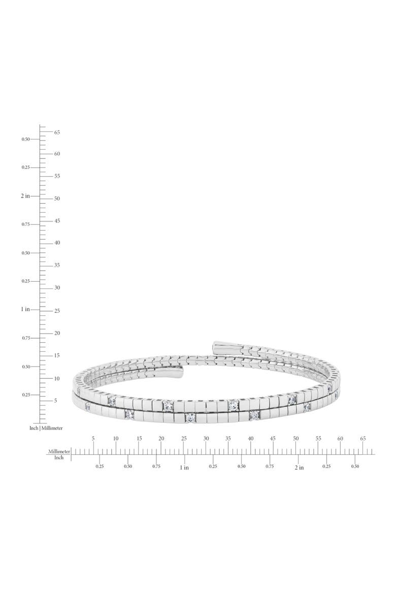 Pure Flex Three Row Cubic Zirconia Bracelet, Alternate, color, PURE PLATINUM / CLEAR STONE