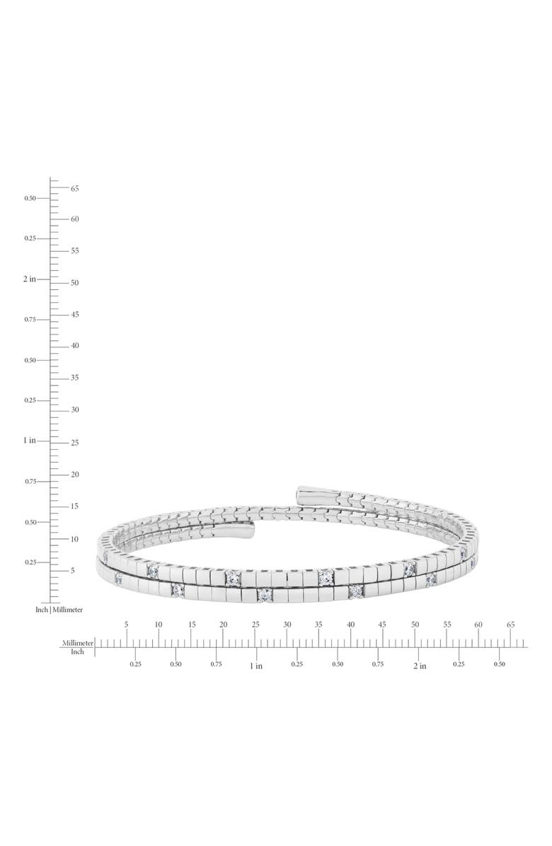 Crislu Pure Flex Three Row Cubic Zirconia Bracelet, Alternate, color, Pure Platinum / Clear Stone