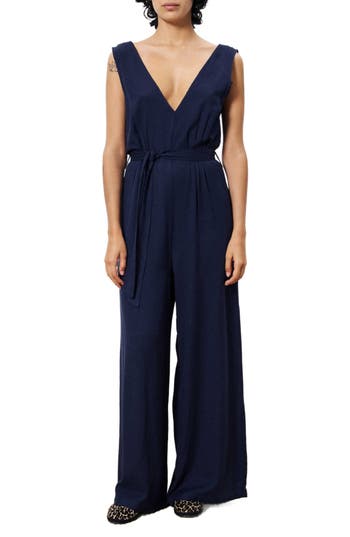 Frnch Pakize Wide Leg Jumpsuit In Blue