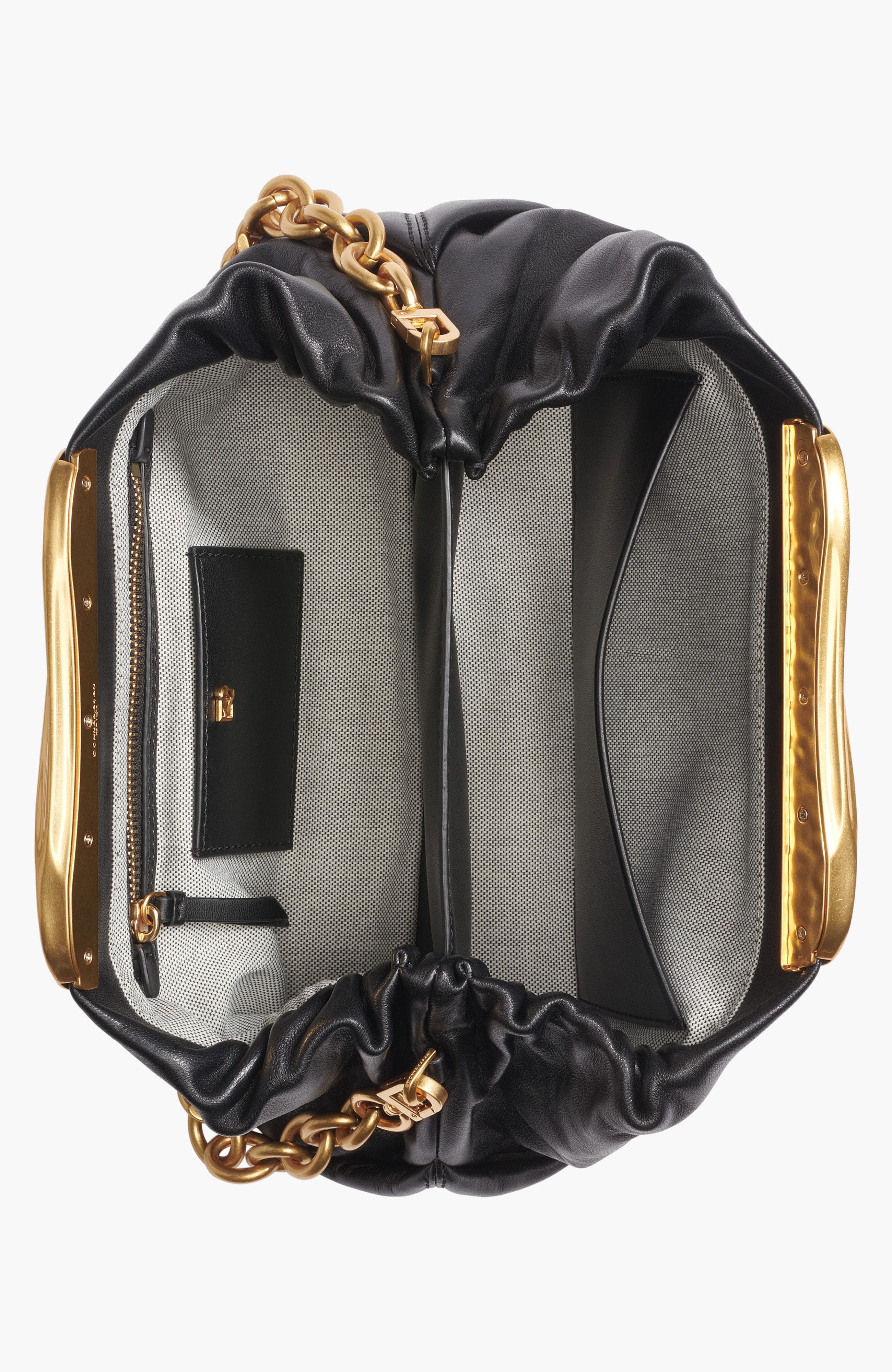 Donna Karan New York Poplin Clutch, Alternate, color, Blk/Gold