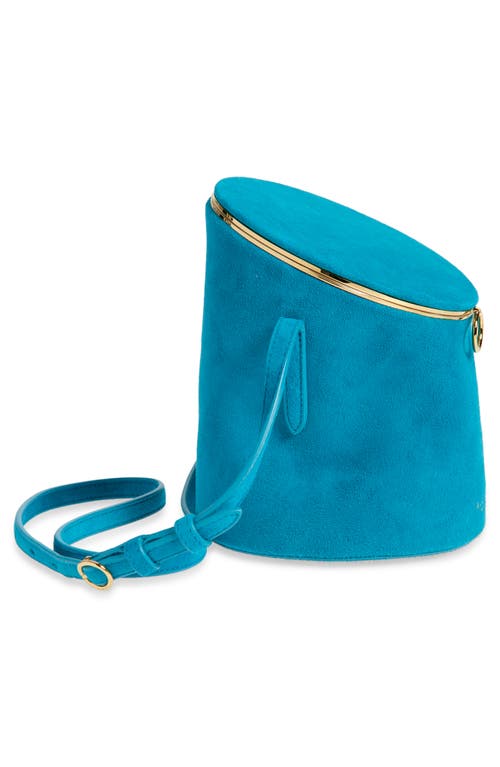 Alaïa Small La Canette Suede Crossbody Bag In Blue