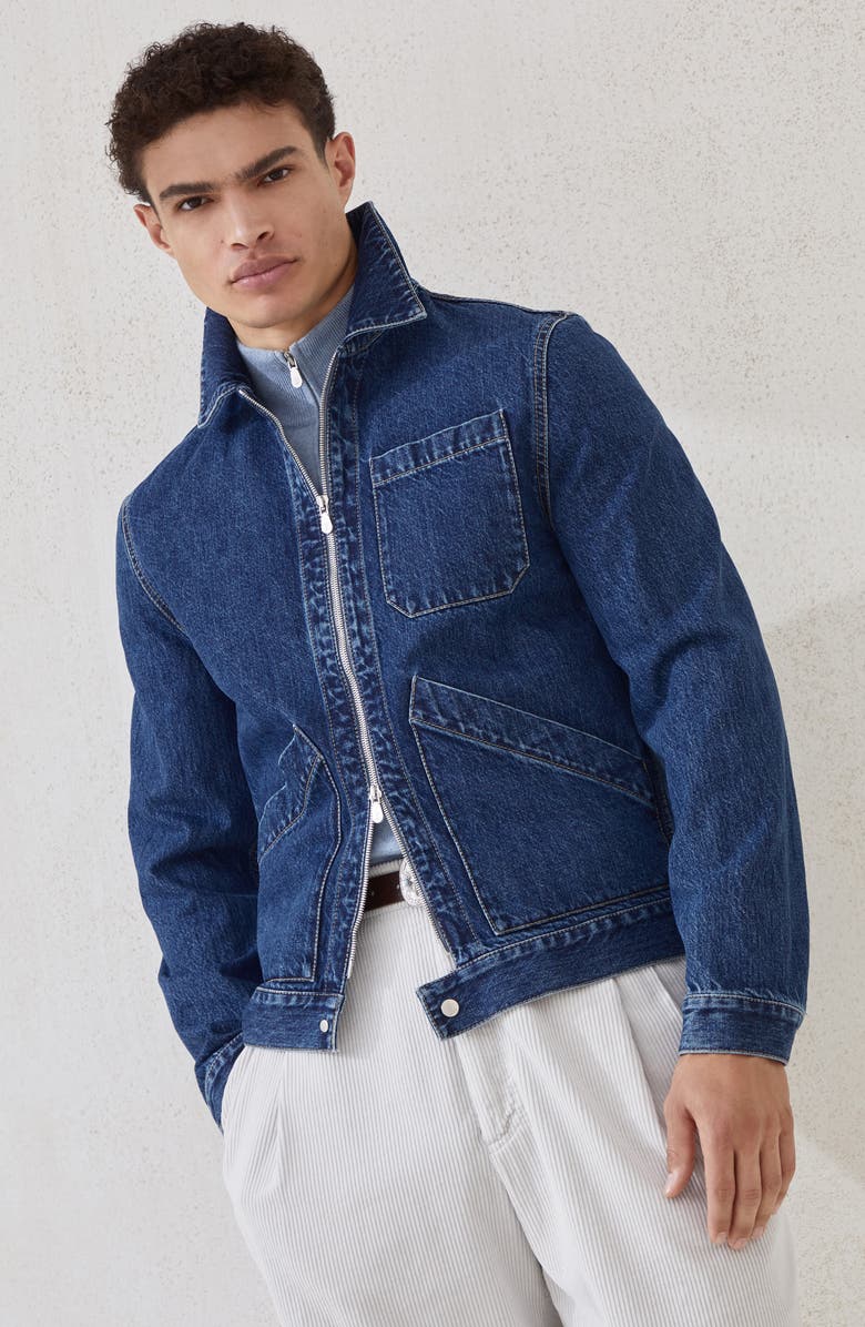 Brunello Cucinelli Denim jacket, Alternate, color, Medium Denim