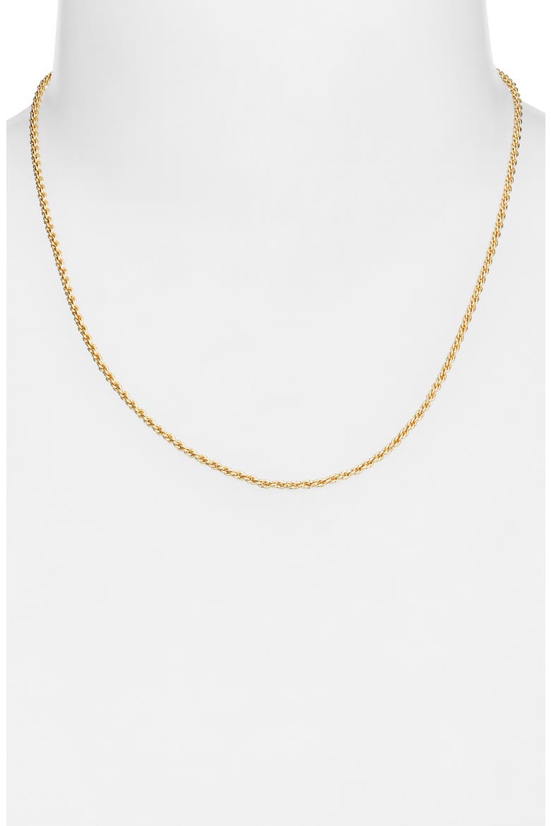 Skinny Rope Chain Necklace, Alternate, color, GOLD