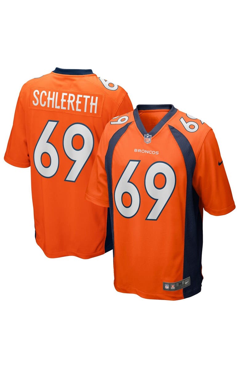 Nike Men's Nike Mark Schlereth Orange Denver Broncos Game Retired Player Jersey, Main, color, 