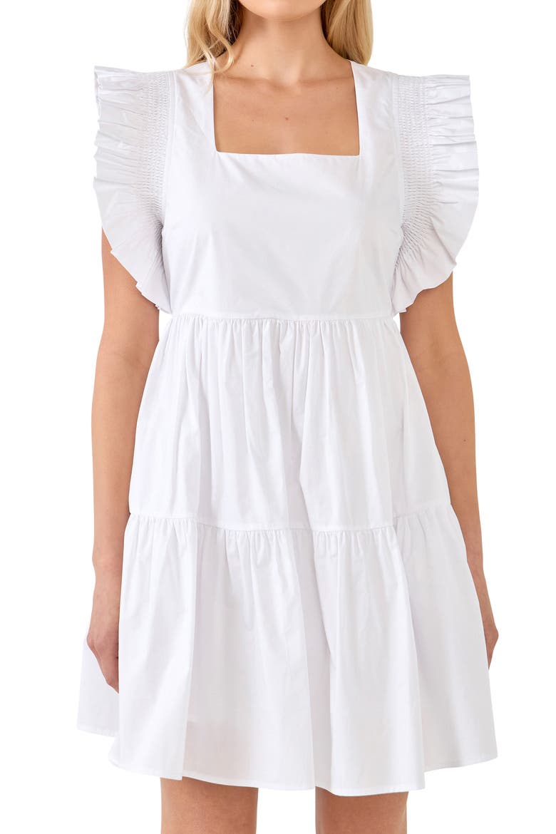 Cotton Minidress, Alternate, color, WHITE