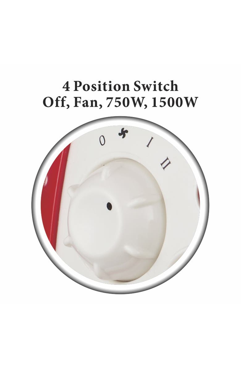 Optimus Retro Design Oscillating Fan Heater, Alternate, color, Red