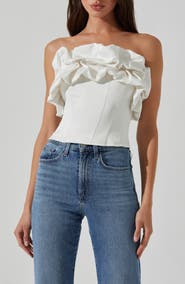 ASTR the Label Sarahi Ruffle Detail Strapless Top