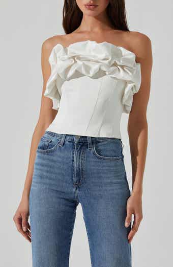 Sarahi Ruffle Detail Strapless Top
