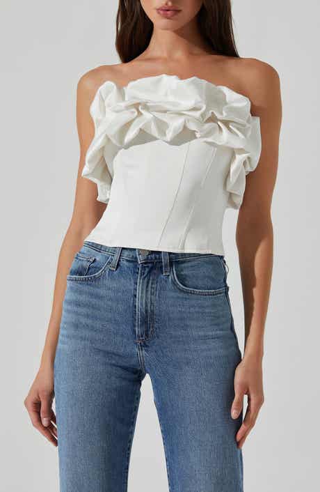 ASTR the Label Sarahi Ruffle Detail Strapless Top