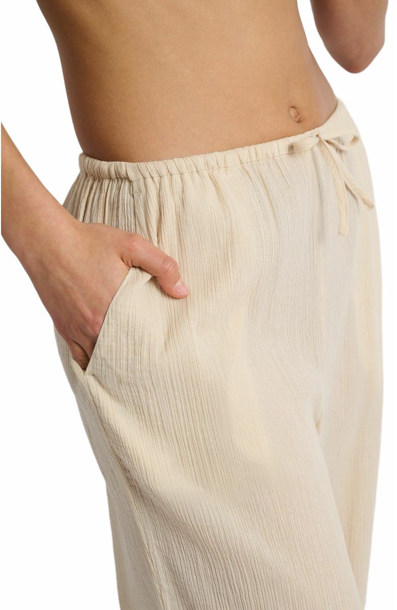 Onia Crinkle Gauze Drawstring Pant, Alternate, color, Sandshell
