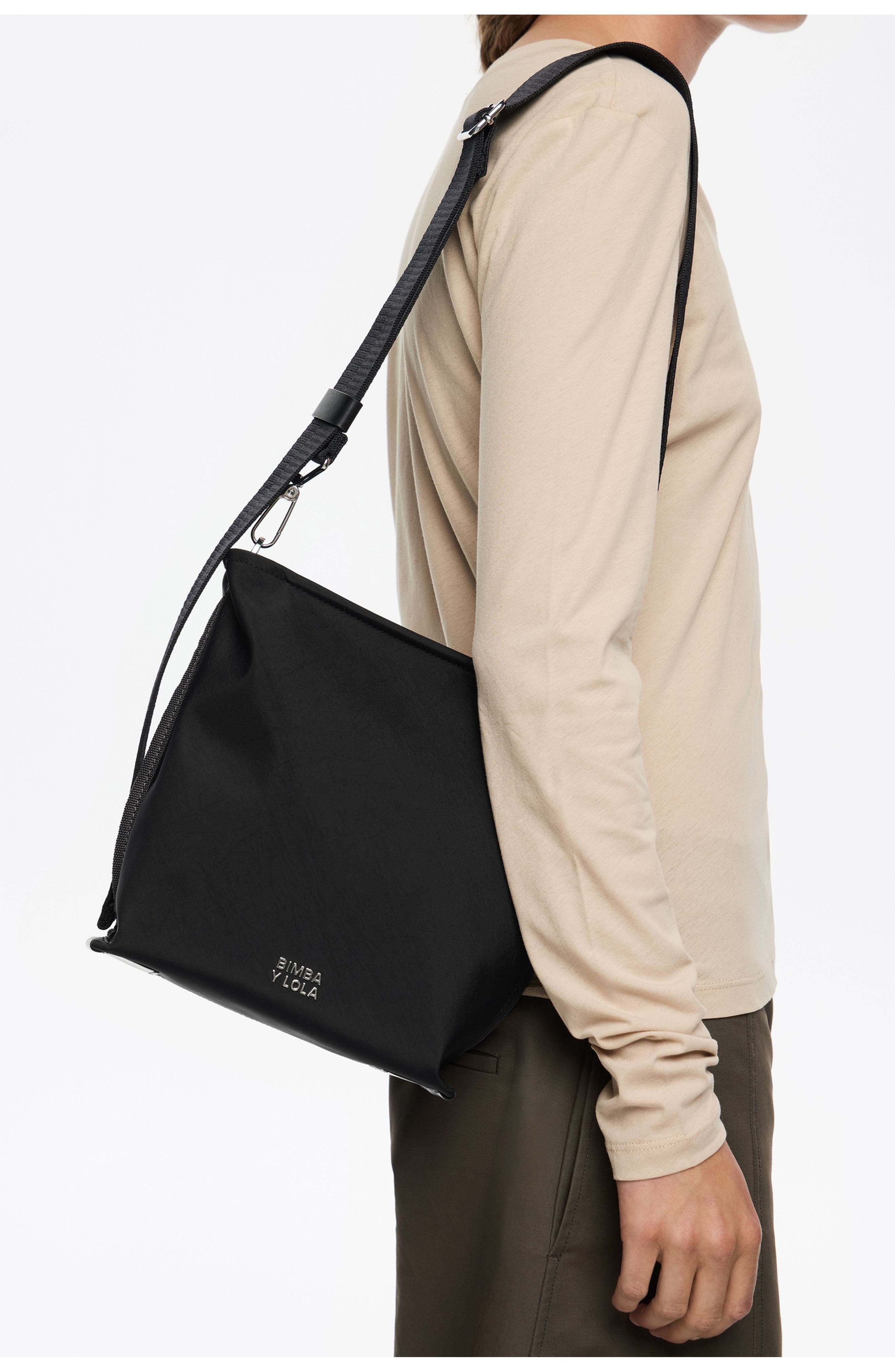 Bimba y Lola Nylon Carlino Bag, Alternate, color, Black