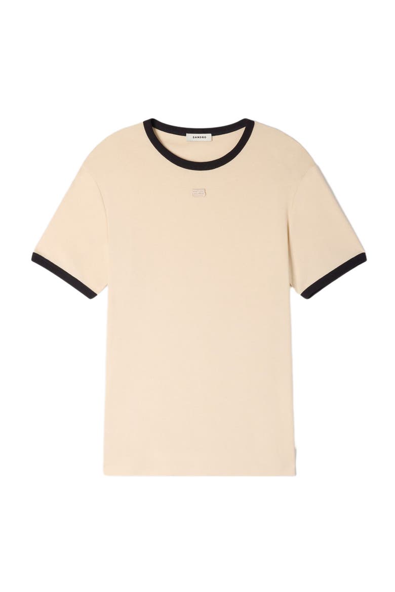 Two-tone patch T-shirt, Alternate, color, Sand