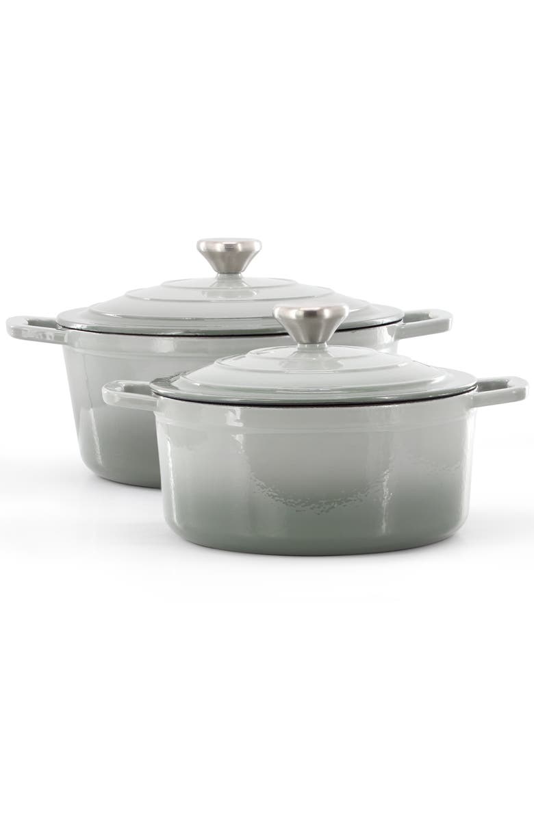 Megachef 7 Piece Enameled Cast Iron Cookware Set, Alternate, color, Gray