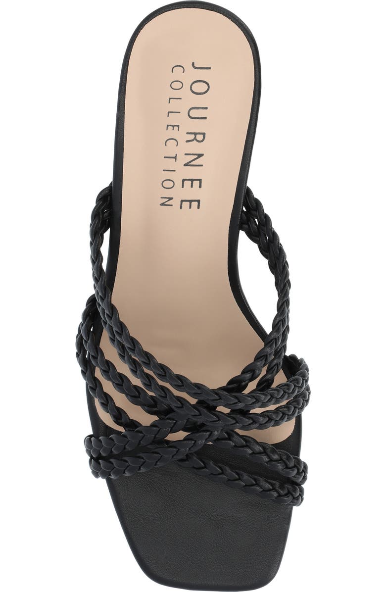 Journee Collection Baylen Braided Strappy Wedge Sandal, Alternate, color, Black