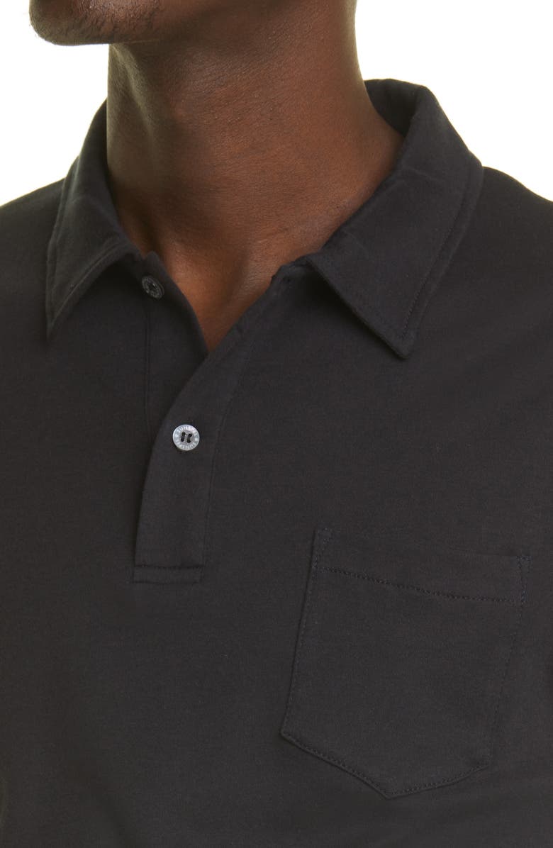 Sunspel Men's Riviera Cotton Polo, Alternate, color, Black
