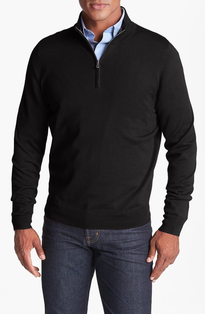 NORDSTROM MEN'S SHOP Half Zip Merino Wool Sweater, Main, color, 