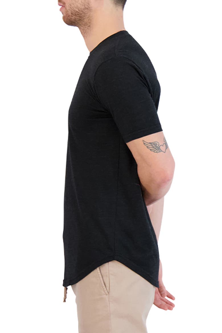 Overdye Crewneck Scallop Hem T-Shirt, Alternate, color, BLACK