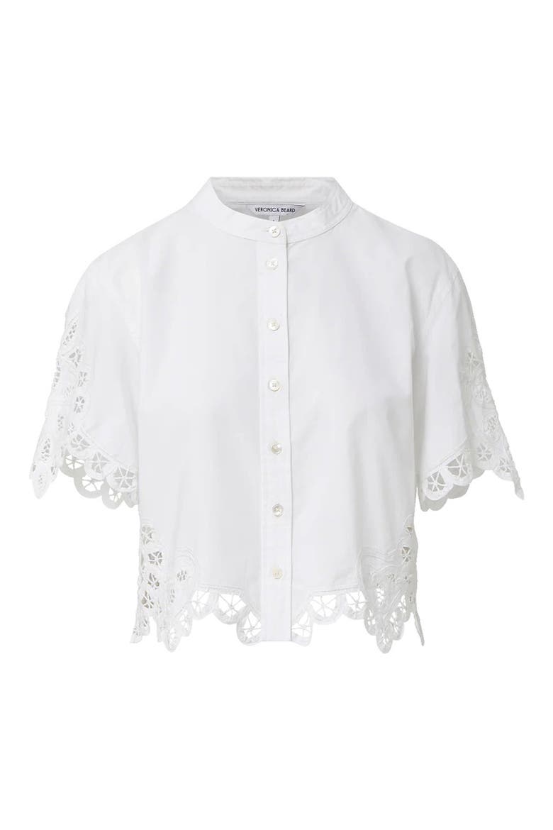 Aleck Eyelet Embroidery Button-Up Top, Alternate, color, WHITE
