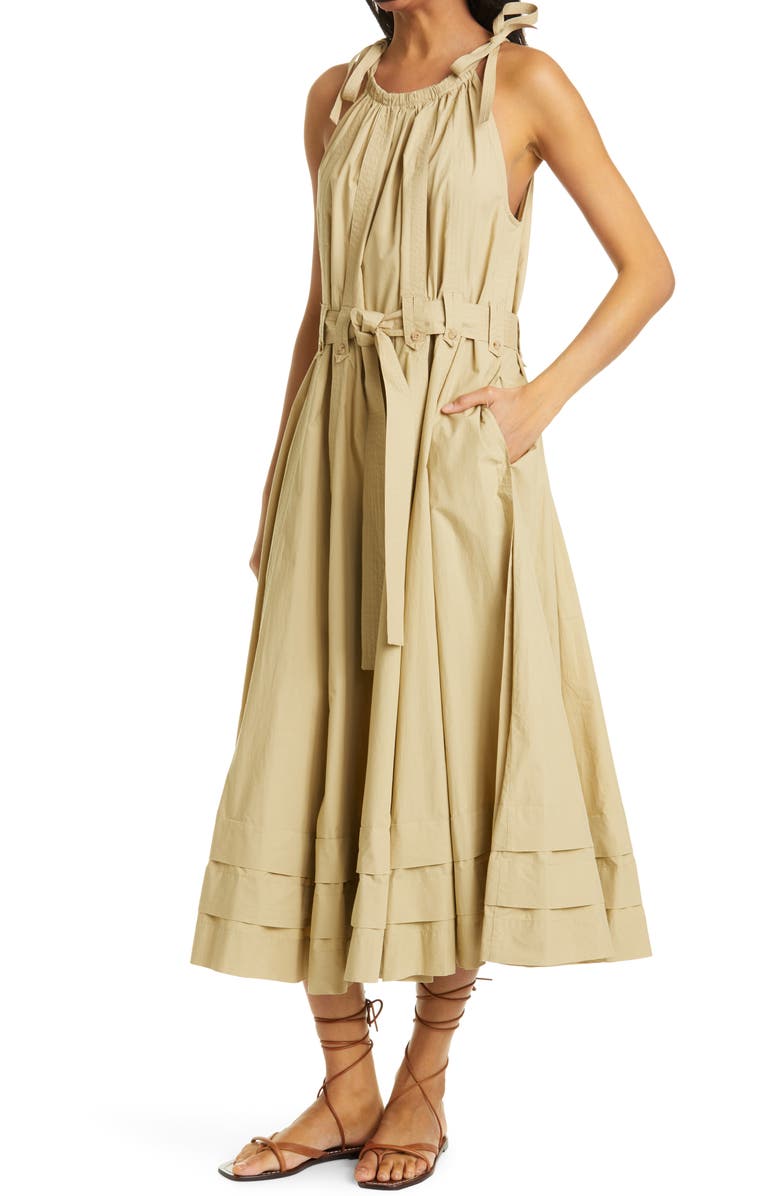 Ulla Johnson Joni Cotton Halter Maxi Dress, Alternate, color,