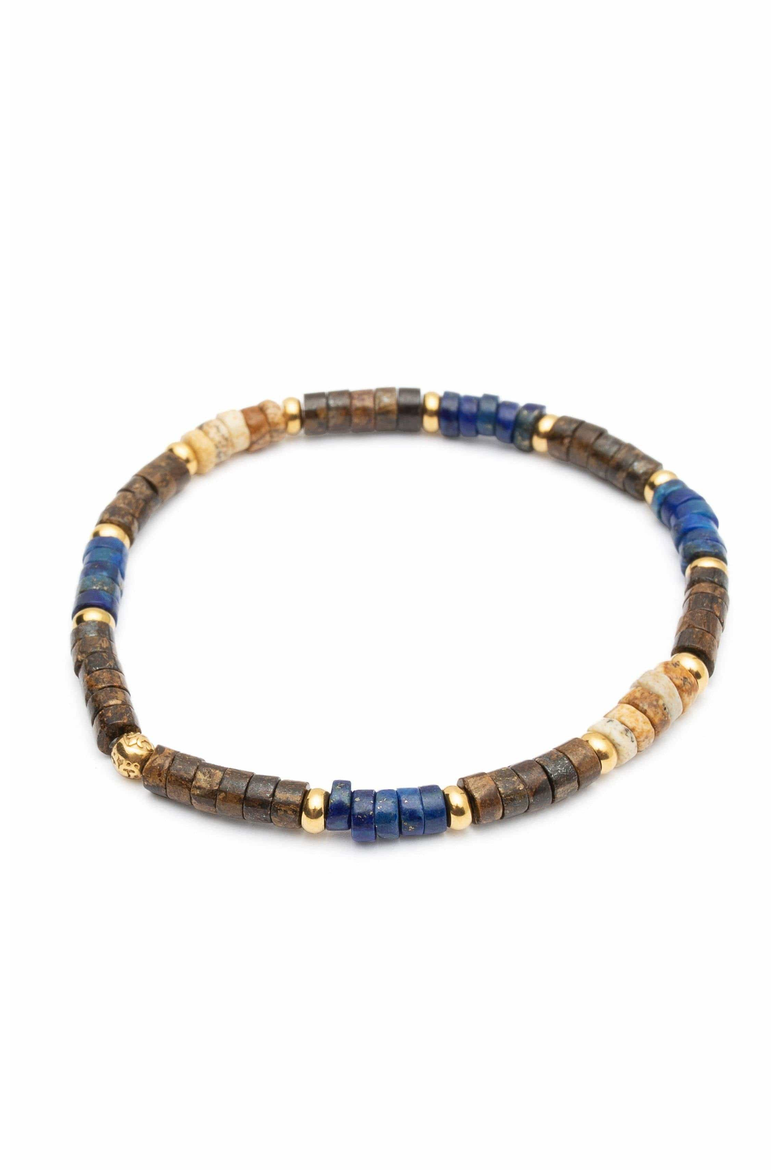 Heishi Beaded Wristband, Alternate, color, Brown
