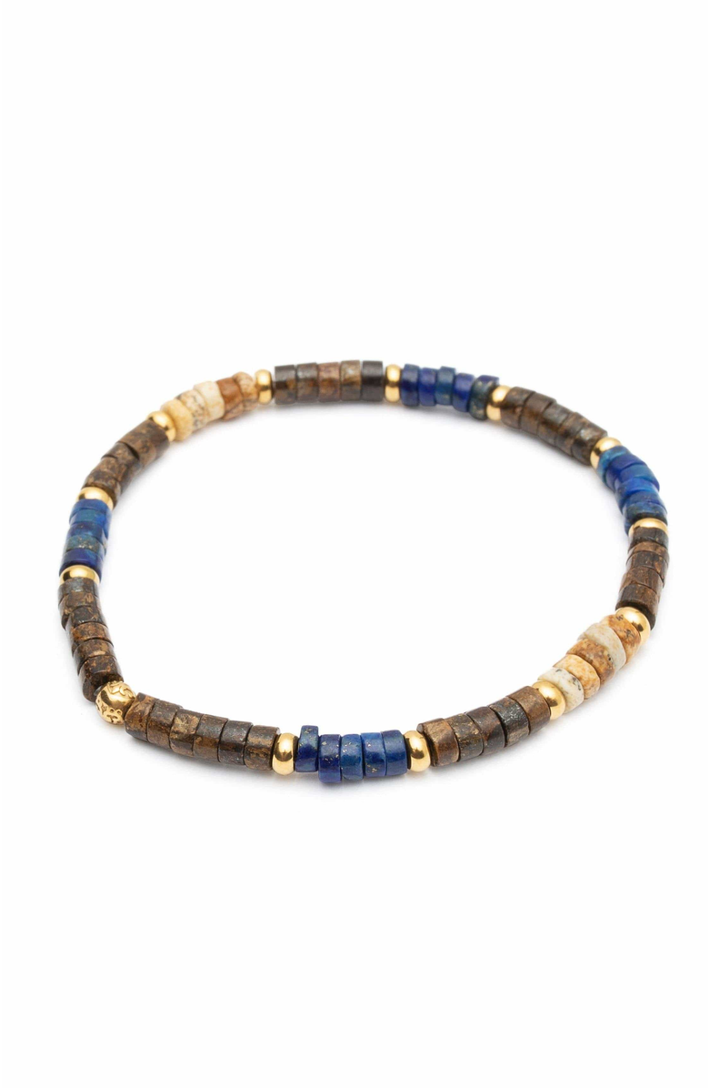 Nialaya Heishi Beaded Wristband, Alternate, color, Brown