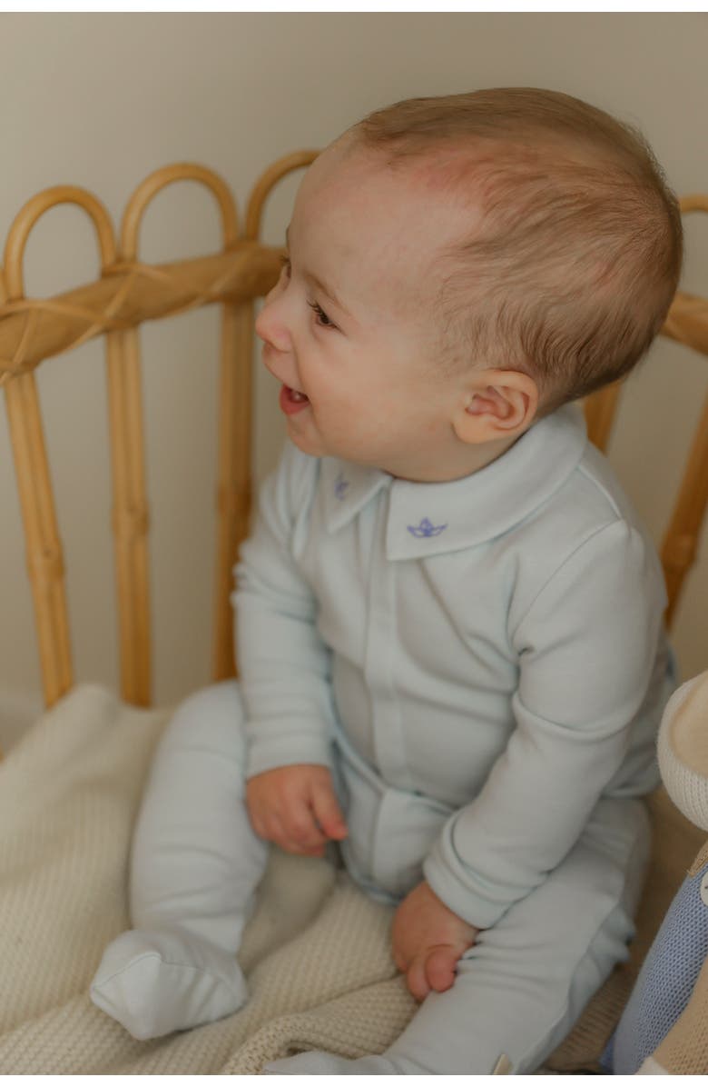 Bebe Bella Rib Modal Romper with Matching Bonnet, Alternate, color, Moonstone Blue