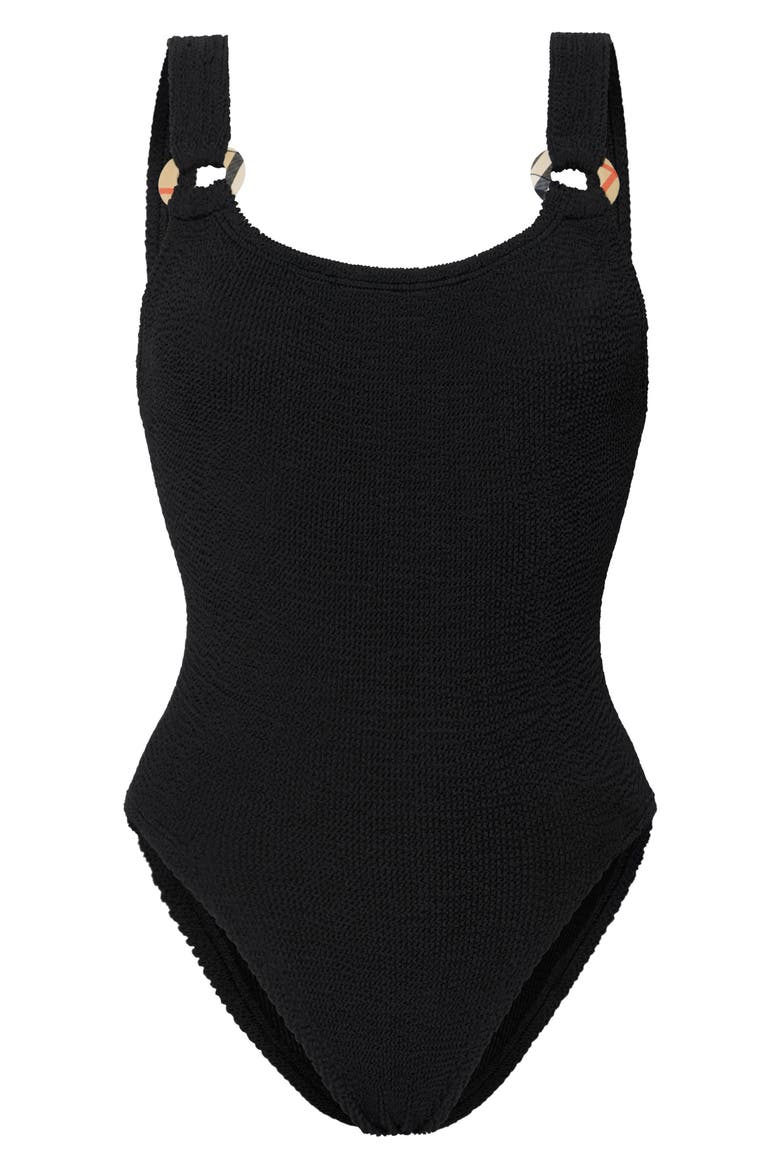 Domino Original Crinkle™ One-Piece Swimsuit, Alternate, color, BLACK