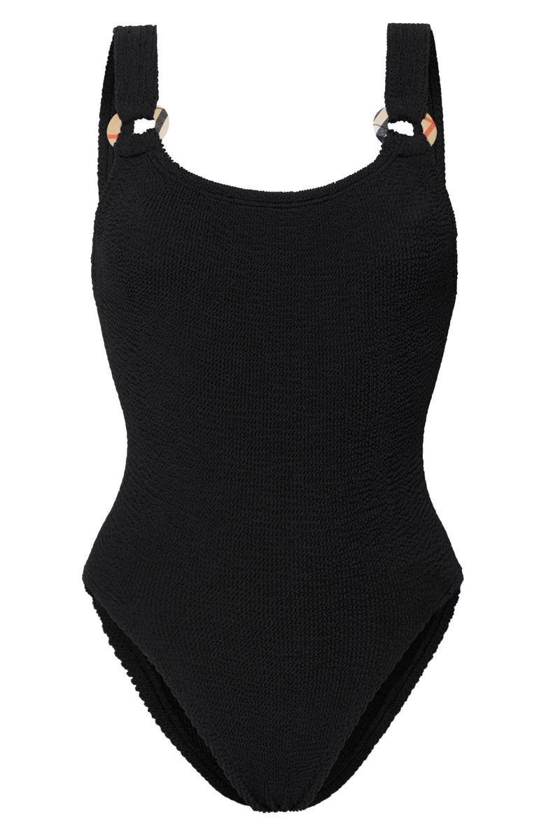 Burberry x Hunza G Domino Original Crinkle<sup>™</sup> One-Piece Swimsuit, Alternate, color, 