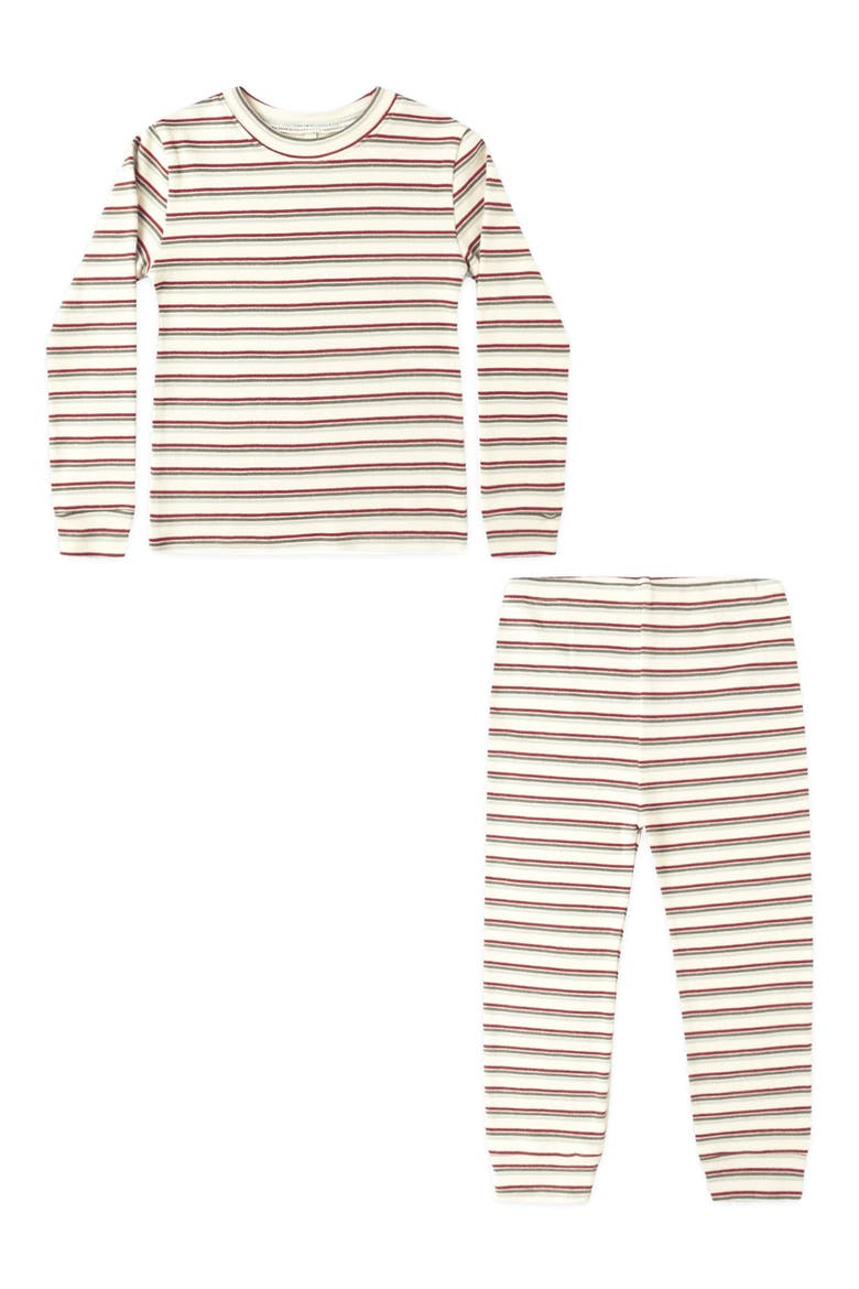 Cotton Pajama Set, Main, color, HOLIDAY STRIPE