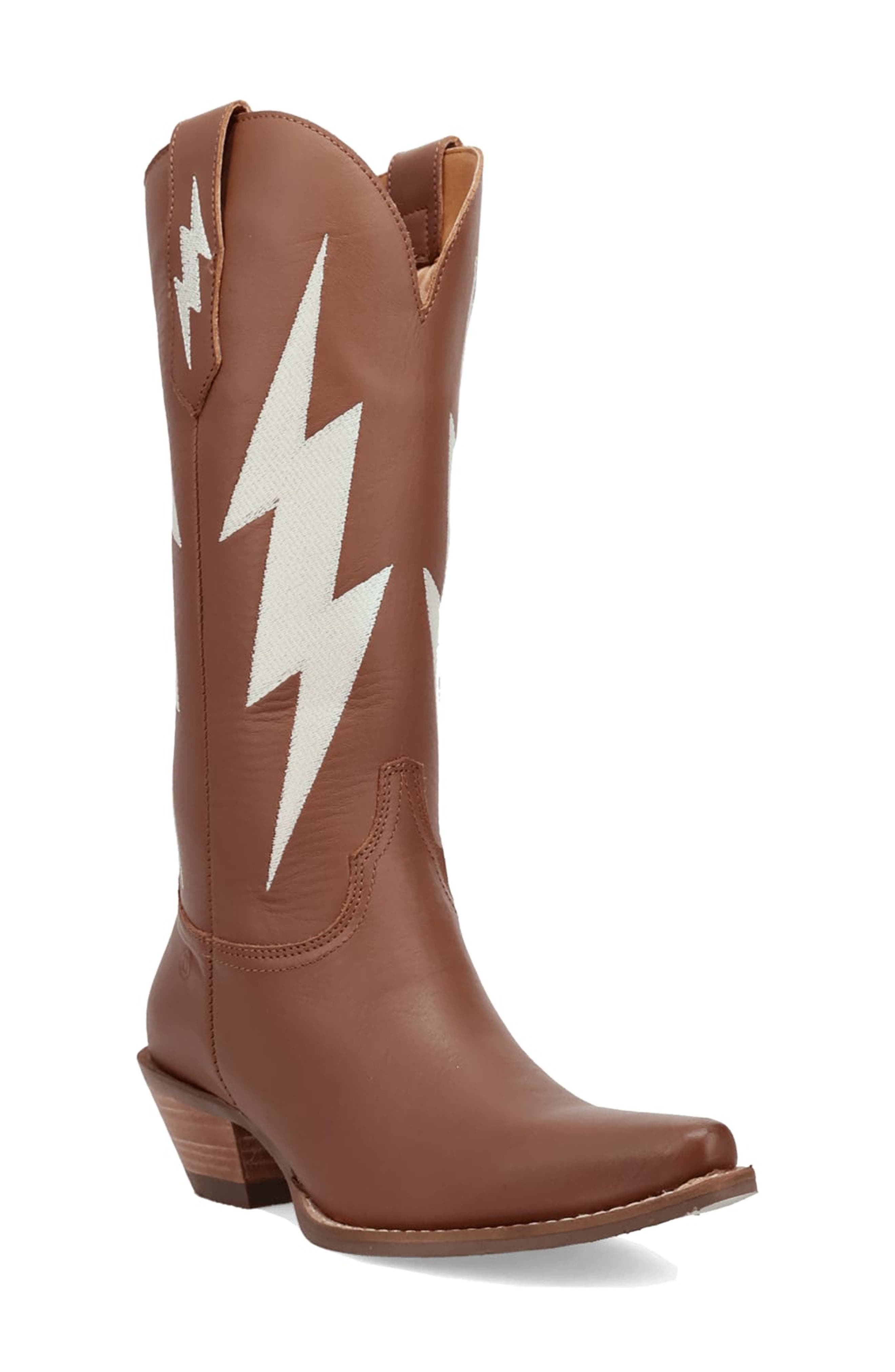 Dingo Thunderbolt Western Boot, Main, color, Brown