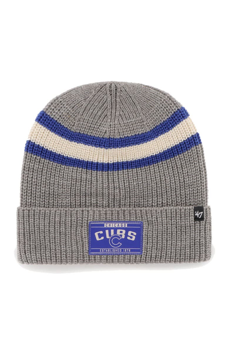Men's '47 Graphite Chicago Cubs Penobscot Cuffed Knit Hat, Main, color, Graphite