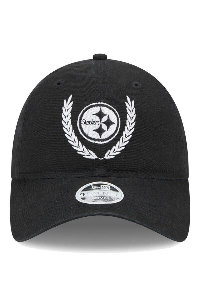 New Era Women's New Era Black Pittsburgh Steelers Leaves 9TWENTY Adjustable Hat, Alternate, color, Black