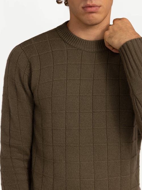 Gobi Mongolian Cashmere Square-patterned Cashmere Sweater In Brown