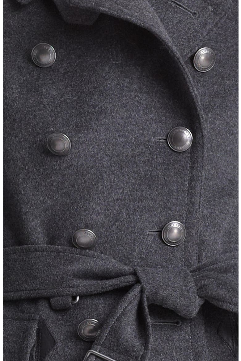 'Sheeran' Wool & Cashmere Trench Coat, Alternate, color, DARK GREY MELANGE