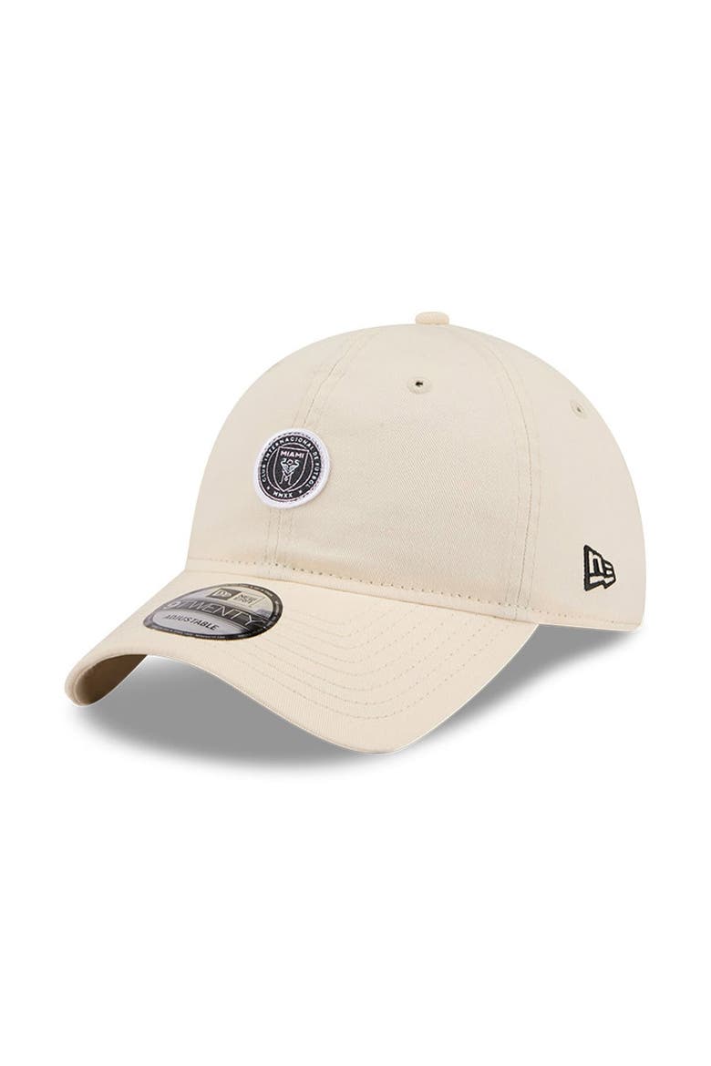 Men's New Era Beige Inter Miami CF Micro Team Logo 9TWENTY Adjustable Hat, Main, color, Beige