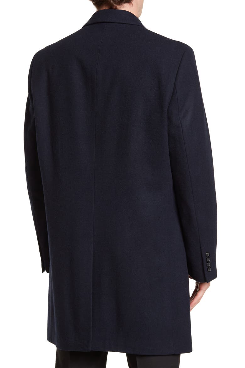 Hanover Wool Blend Topcoat, Alternate, color, NAVY