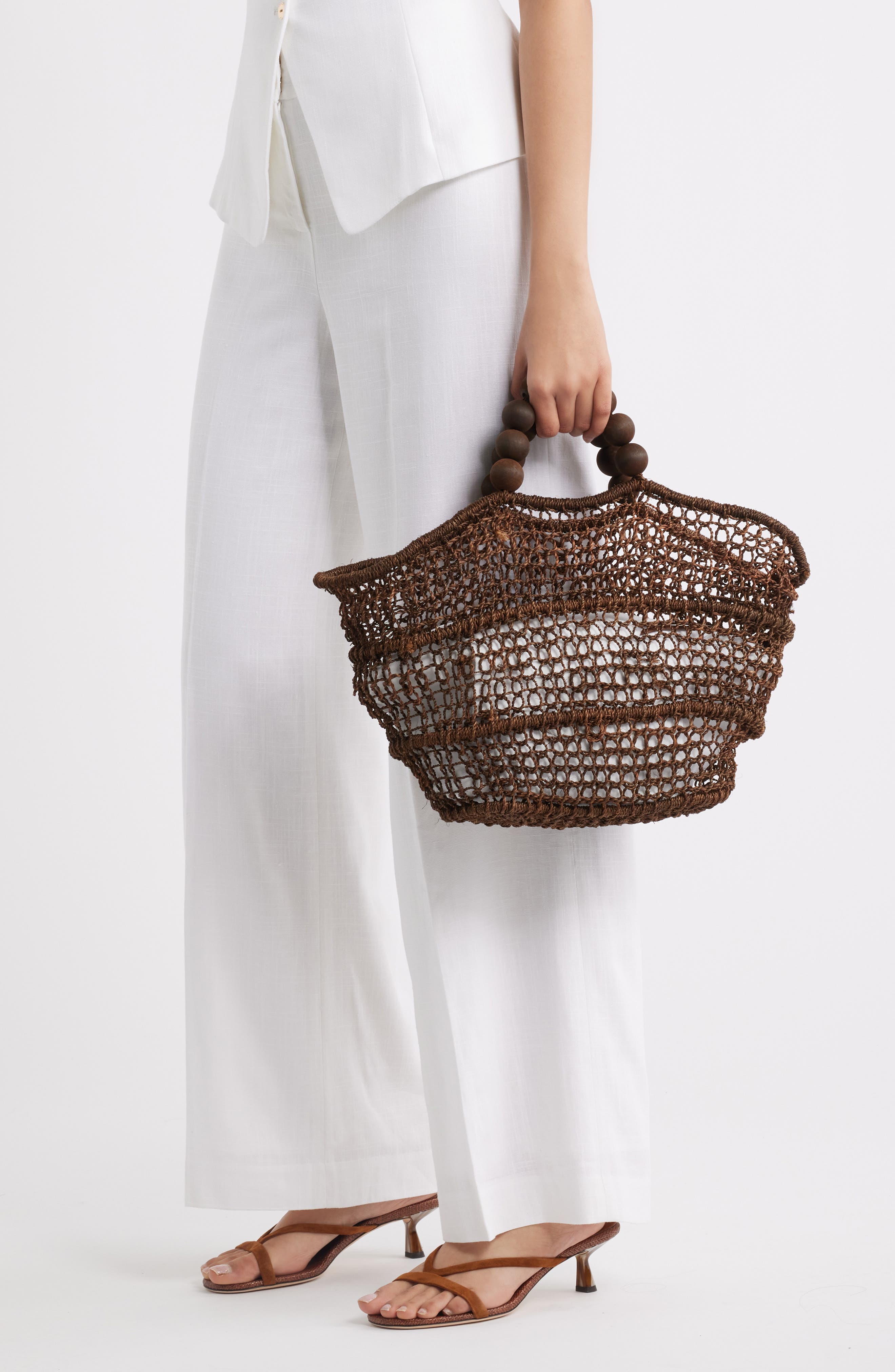 POOLSIDE The Comporta Straw Tote, Alternate, color, Cocoa