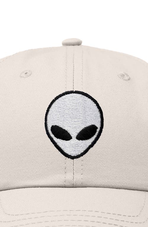 Dalix Alien Embroidered Classic Dad Cap In Beige