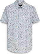 Bugatchi Miles OoohCotton® Floral Short Sleeve Button-Up Shirt