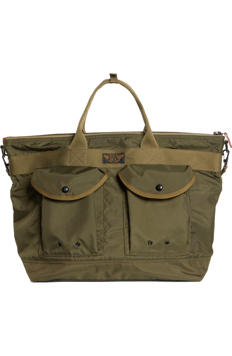 Double RL Recycled Nylon Canvas Utility Tote, Main, color,