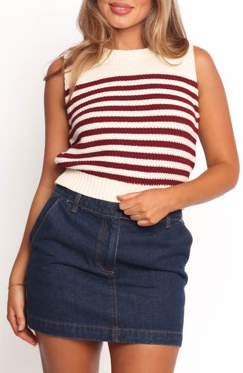 Wensie Stripe Sweater Vest