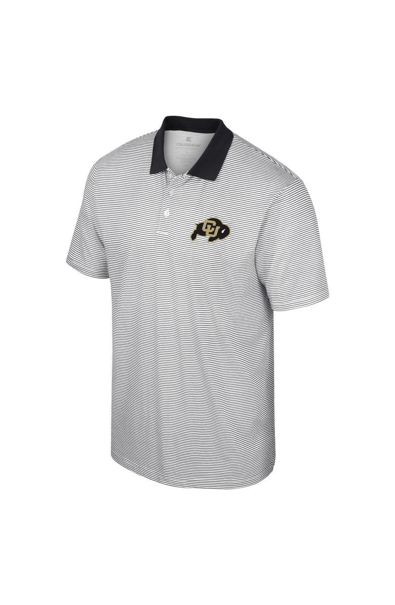 COLOSSEUM Men's Colosseum White/Black Colorado Buffaloes Print Stripe Polo, Alternate, color, White