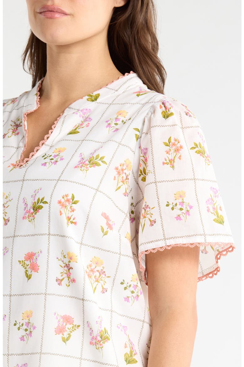 Diane Floral Print Top, Alternate, color, CORAL-MULTI