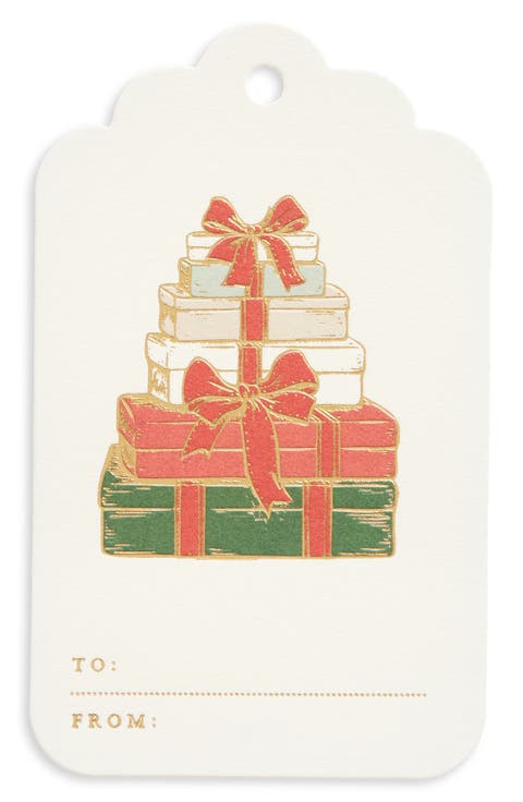 Set of 6 Wrapped Presents Gift Tags